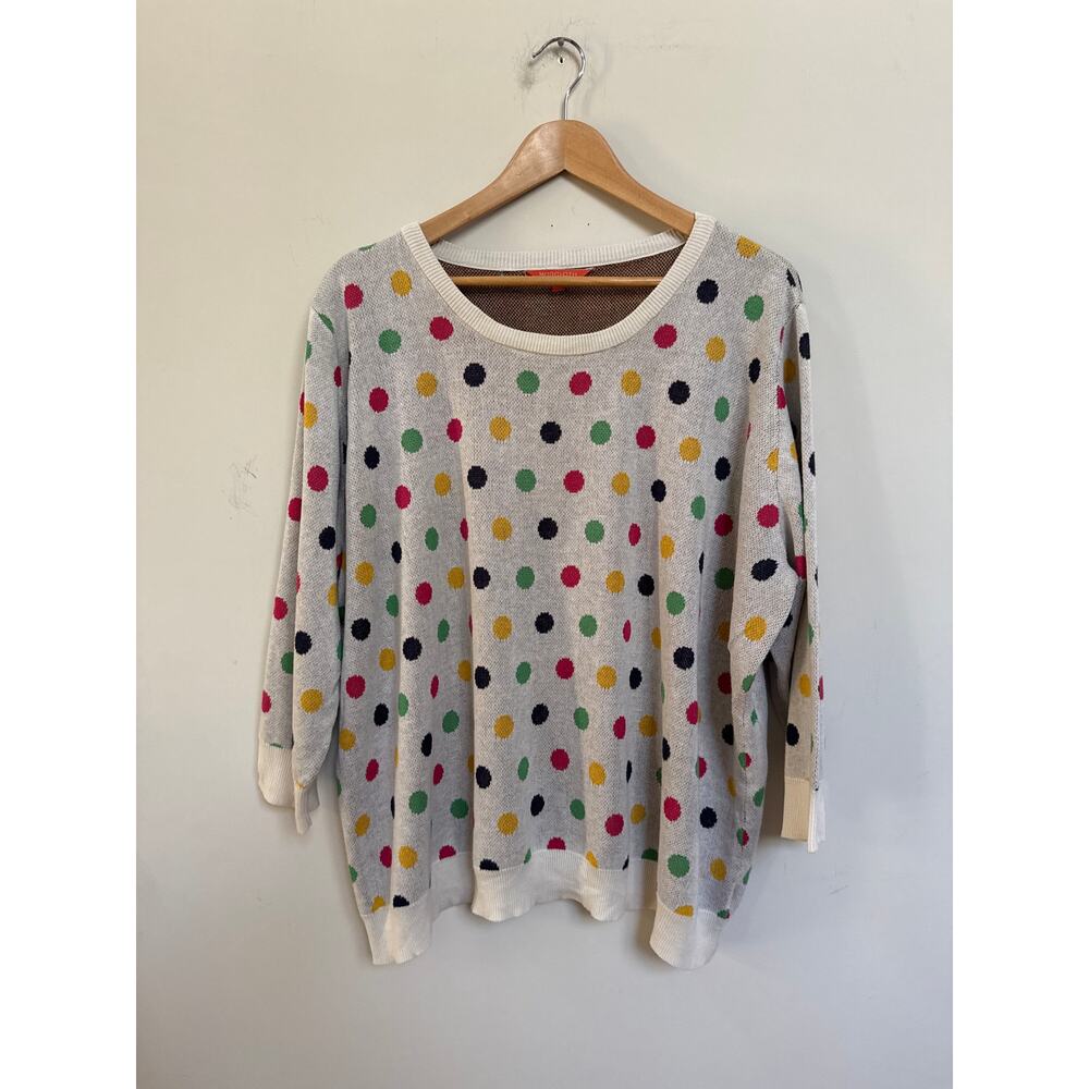 ModCloth Daily Delight Colorful Polka Dot Sweater Size 3X Preppy Rainbow